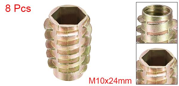 uxcell 六角ナット M10内部スレッド ジンク合金製 長さ24mm 8個入 2