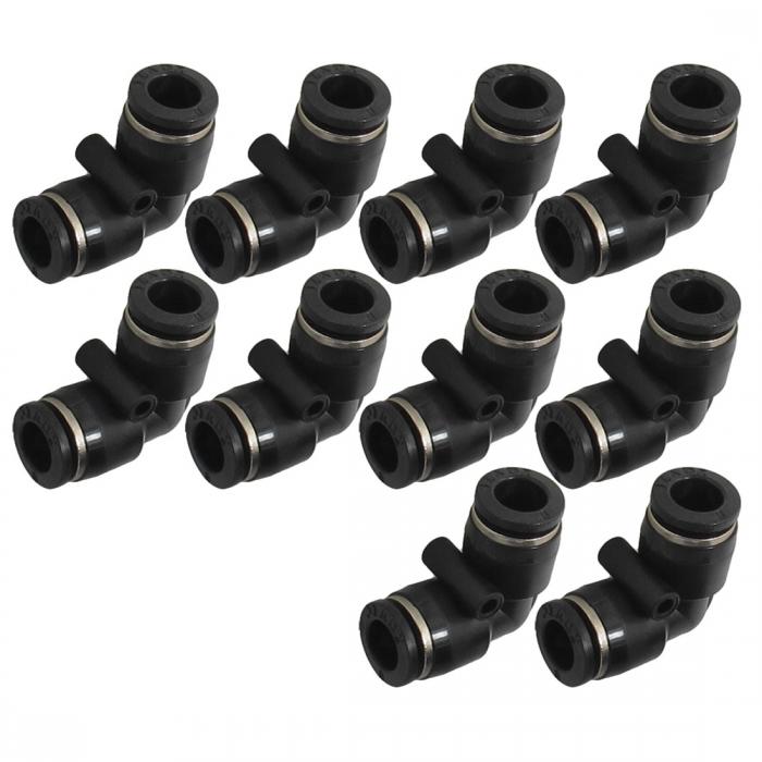 uxcell クイックフィッティング 空気圧8mm - 8mm コネクタ 90度エルボ クイックフィッティング