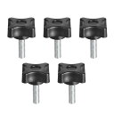 uxcell クランプハンドルノブ ネジノブ ハンドグリップ プラスチック メタル製 M6x20mm 5個入