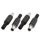 uxcell DCプラグオス メタル製 シルバートーン 5.5mm x 2.5mm x 9mm 4個入り