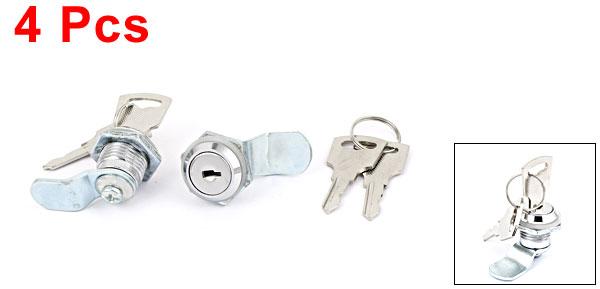 uxcell カムロック 十字の形 メタル・コア 2キー ドア キャビネット メタル 4個入り