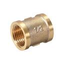 uxcell 黄銅鋳造管継手カップリング 六角ニップルカプラー Gメスねじ ゴールドトーン G1 / 2 x G1 / 2(1個)