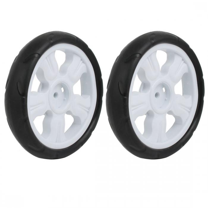 uxcell ホイール プラスチック製ブラック タイヤ 185mm径 8x25mm 二個入り