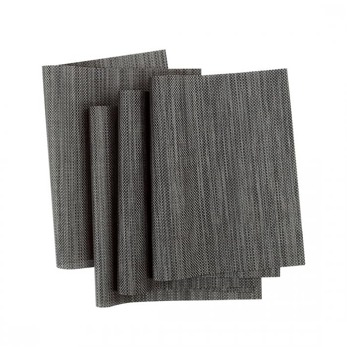 uxcell ランチョンマット プレースマット 耐熱 滑り止め PVC製 リムーバブル 食卓 雰囲気 インテリア 華やか 断熱 おしゃれ 飾り 家庭 レストラン用 ダークグレー 4枚セット