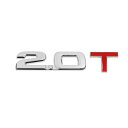 uxcell 自動車ステッカー ユニバーサル 3D メタル 2.0T字型 車の装飾エンブレム バッジ デカール ステッカー