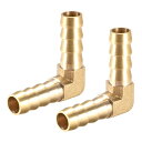 uxcell ホース接手 チューブコネクター アダプター ブラス製 バルブ直径10mm 90度 2個入