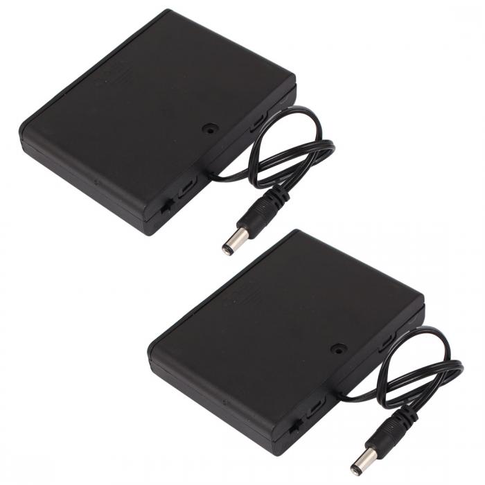 uxcell 電池ホルダー 単3電池ケース 2.1mm x 5.5mmDC電源プラグ 単3形*6本 9V用