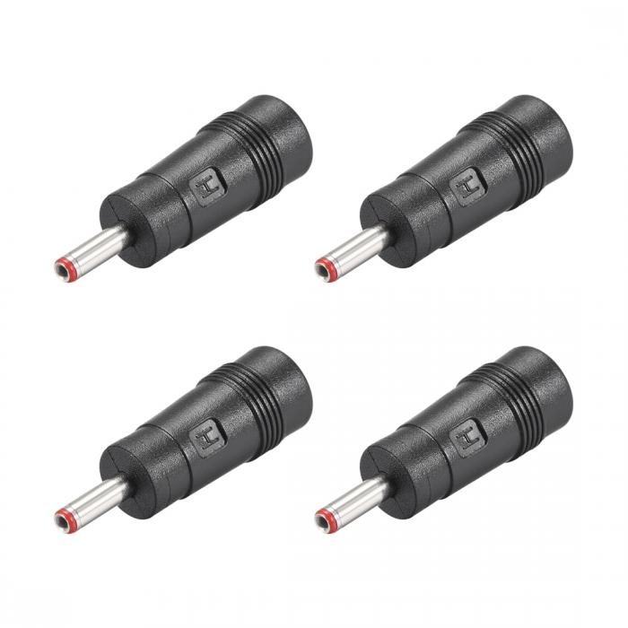 uxcell DC電源アダプター メス5.5mmx2.5mm-3.5mmx1.35mmオスプラグチップ 入力DCプラグコネクタ レッド 4個