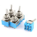 uxcell トグルスイッチ プラスチック製シルバートーン AC125V 6A DPDT 2ポジション 五個入り