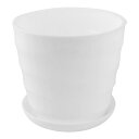 uxcell 鉢 フラワーベース 花器 植木鉢 家 庭園 オフィス 机 プラスチック製 丸型 植物プランター 植木鉢 ホワイト 12.7cmの直径