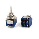 uxcell トグルスイッチ プラスチック製シルバートーン AC 125V 6A 6ピン 3ポジション 二個入り