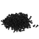 uxcell セルフタップネジ メタル製 丸いヘッド 2x6mm オススレッド ブラック 300個入