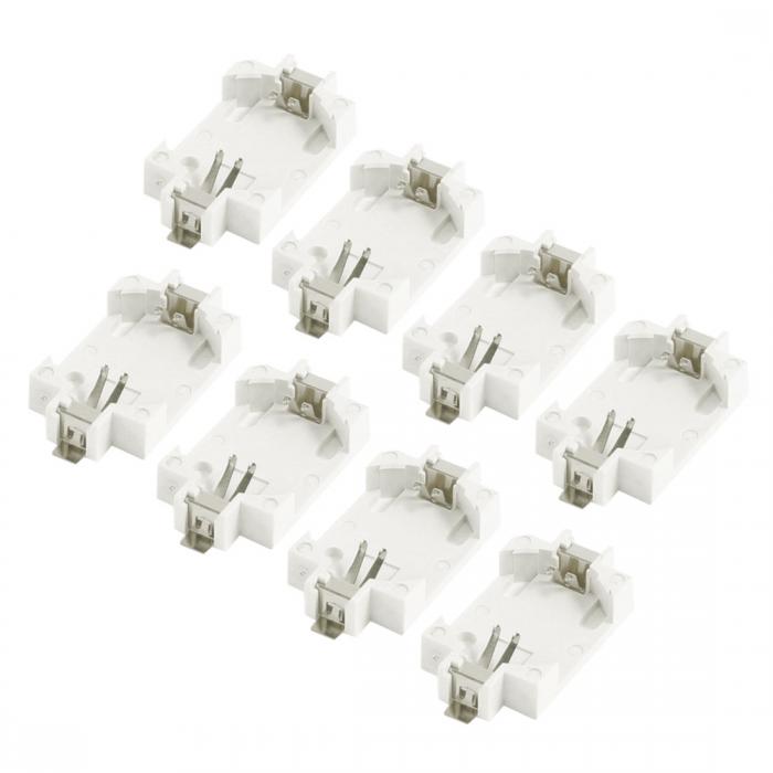 uxcell セルボタン電池ソケットホルダー コイン電池ソケット 8個入り オフホワイト プラスチック 金属 ..