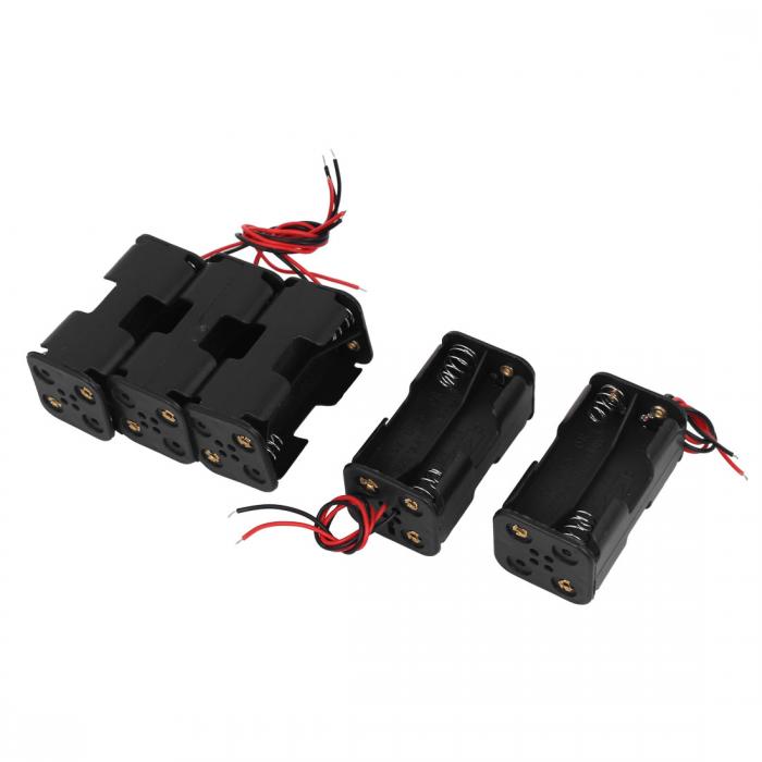 uxcell 電池ボックス 電池ホルダー 両面電池ホルダー 単3電池ケース 単3形*4本 6V用 電池ホルダー 5個..