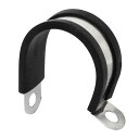 uxcell EPDMラバーライニングPクリップ ゴム 304ステンレス鋼 Pクリップ ケーブルマウント 34mm 1個入り