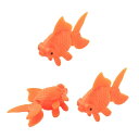 uxcell 金魚飾り 水族館 オレンジ プラスチック 人工装飾 人工魚 3個入り