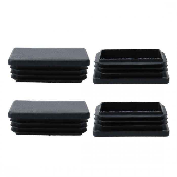 uxcell パイプキャップ 40 x 60mm プラスチック 長方形 リブ エンド カバー キャップ 家具 テーブル 足 フロア プロテクター 4個入り