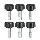 uxcell クランプノブ ローレットノブ 旋盤フィッティング スクリューオンタイプ M5 x 20mm 6個入り