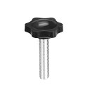 uxcell クランプハンドルノブ ブラック 機械ラチェット用 プラスチック 金属 M8 x 40mmオスねじ