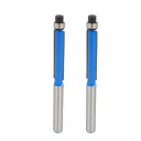 uxcell 目地払い フラッシュトリムビット 切削工具 シルバートーン ブルー カーペンター 全長76mm 2個入り