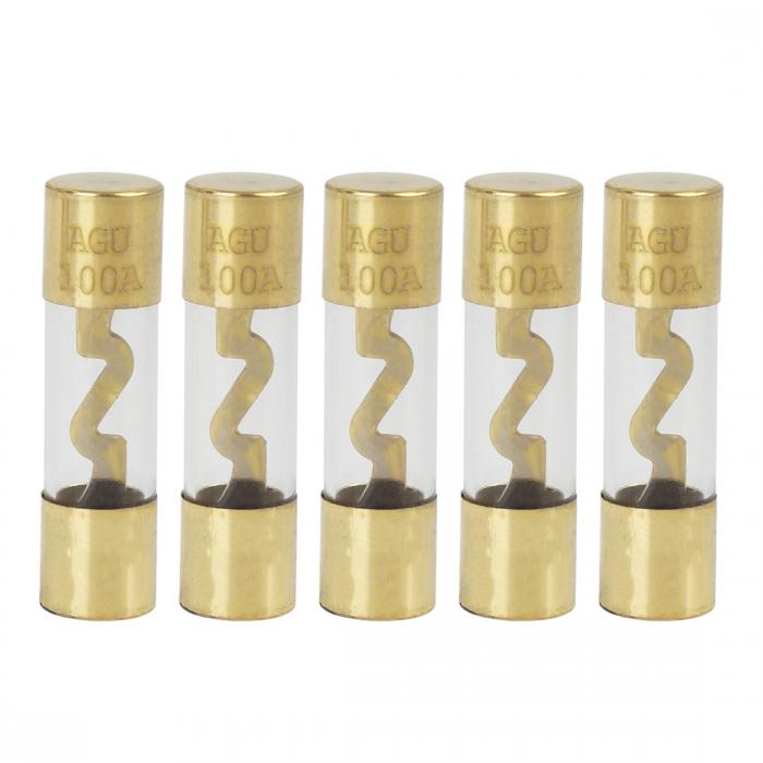 uxcell プラスチックチューブヒューズ 100Amp カーオートAGUヒューズ 5個入り