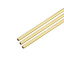 uxcell 真鍮丸管 300 mm長さ 0.2 mm壁厚さ シームレスストレートパイプチューブ 1mm外径 x 0.2mm壁厚,3個