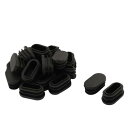 uxcell パイプキャップ エンドブランクカバーキャップ プラスチック 楕円形デザイン ブラック 40 x 20mm 20個入り