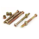 uxcell 家具ボルトワットナット 金属材質 ベッドベビーベッド用 ブロンズトーン 5セット