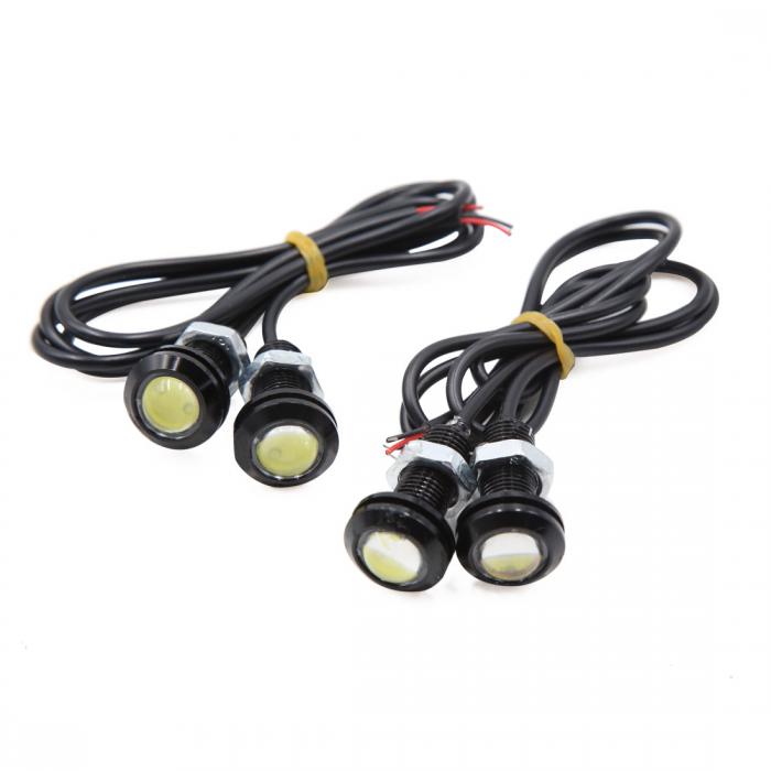 uxcell イーグルアイランプ LEDフォグライト DRLバックアップ電球 ホワイト 18mm 12V 1.5W 4個入り
