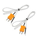 uxcell 2個セット -50-200C フォーク端子 Kタイプ 熱電対プローブ 温度測定センサー