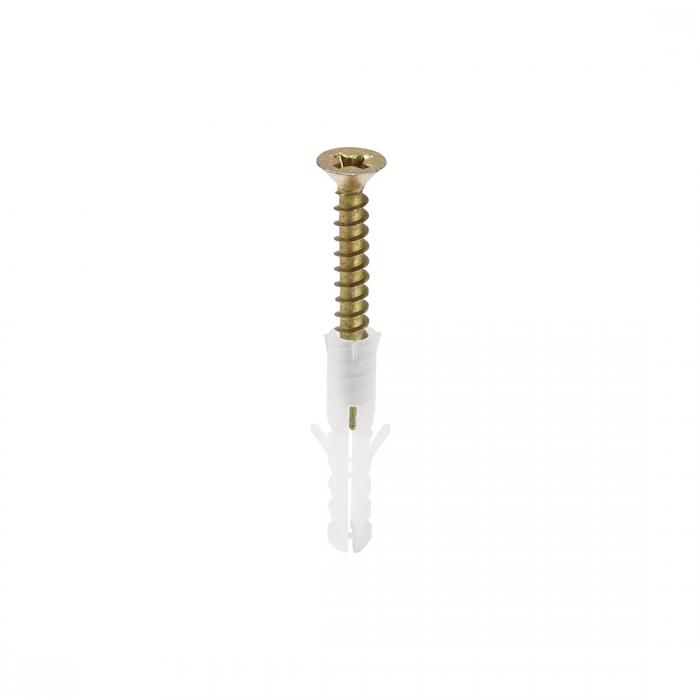 uxcell 4 mm x 20 mmプラスチック拡張パイプ プラスチック製アンカー ホワイト 50個