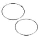 uxcell 溶接Oリング 100 x 4mm ストラップ付き 丸型Oリング ステンレス鋼 DIY装飾 工芸品 吊り下げ物用 2個