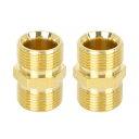 uxcell ワッシャーアダプター コネクター ブラス製 M22メトリック オススレッド 内径15mm 2個入