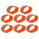 uxcell 反射バンド アーム用 高い視認性 ナイトサイクリングライディング リフレクターテープストラップブレスレット 8個 オレンジ