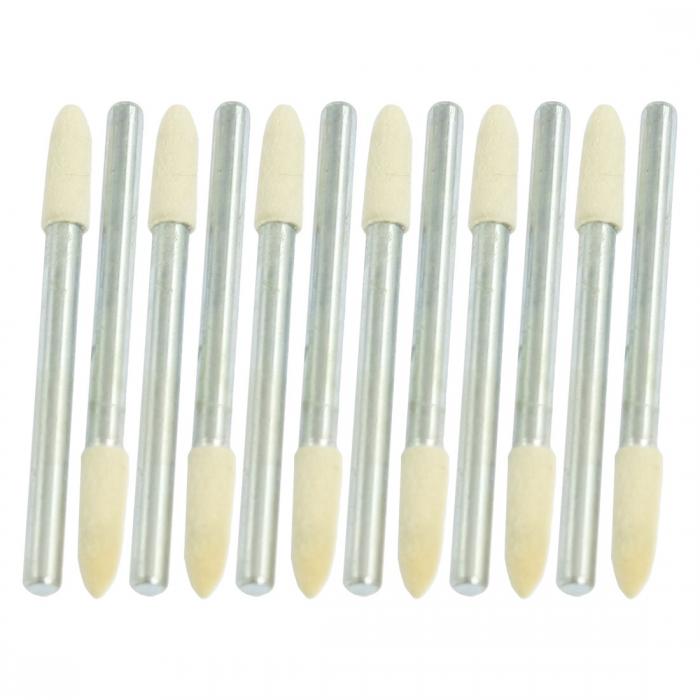 uxcell 研磨バフ フェルトバフ ゴム砥石 純毛バフ フェルトホイール 鏡面仕上げ 金属 軸付き 12個セッ..