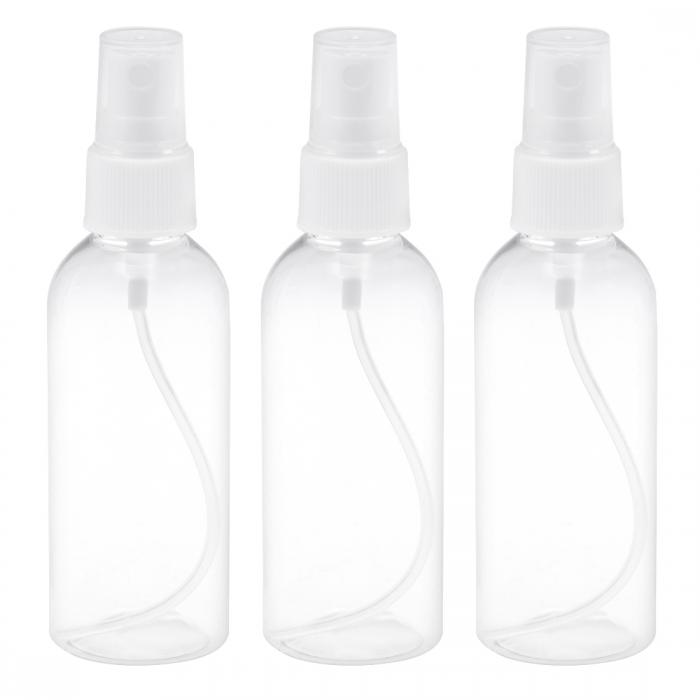 uxcell ファインミストスプレーボトル 2.7 oz/ 80 ml プラスチック製透明ボトル アトマイザーポンプ 3個入り