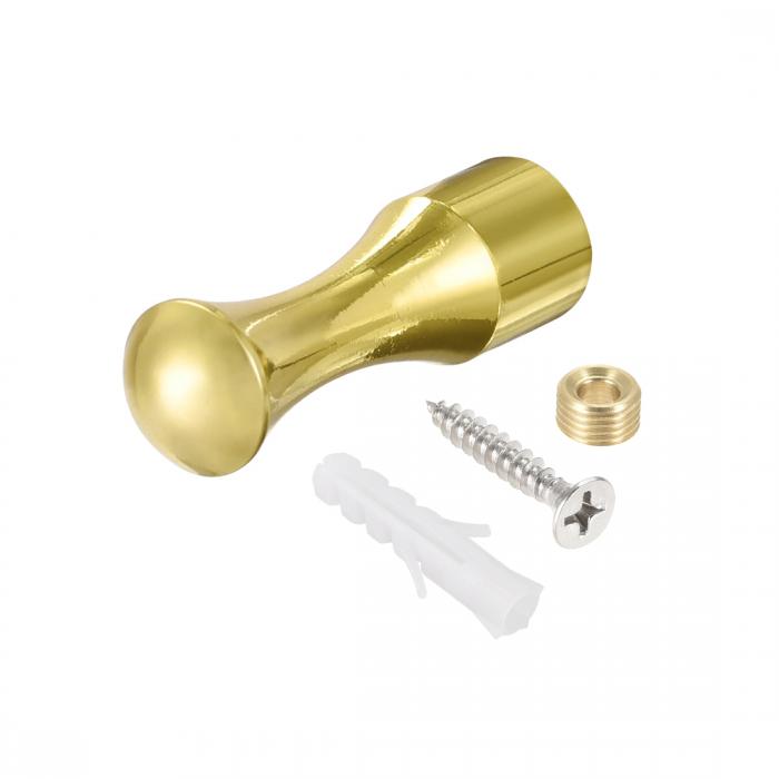 uxcell ウォールフック 14x45mm(DxL)研磨 ローブタオルフック 壁掛けコートフック ゴールドトーン