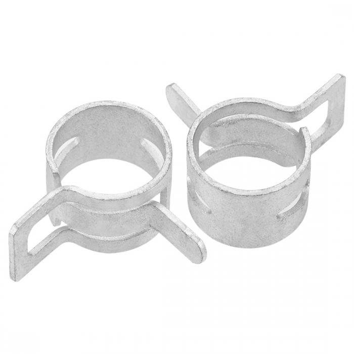 uxcell ホースクランプ 15mmホースチューブスプリングクリップクランプ スチールバンドクランプ 銀マン..