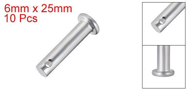 uxcell クレビスピン 単穴クレビスピン、6mm x 25mm フラットヘッドあえんめっき鋼...