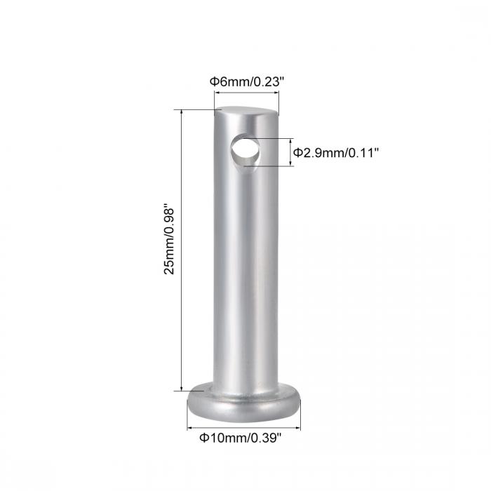 uxcell クレビスピン 単穴クレビスピン、6mm x 25mm フラットヘッドあえんめっき鋼...