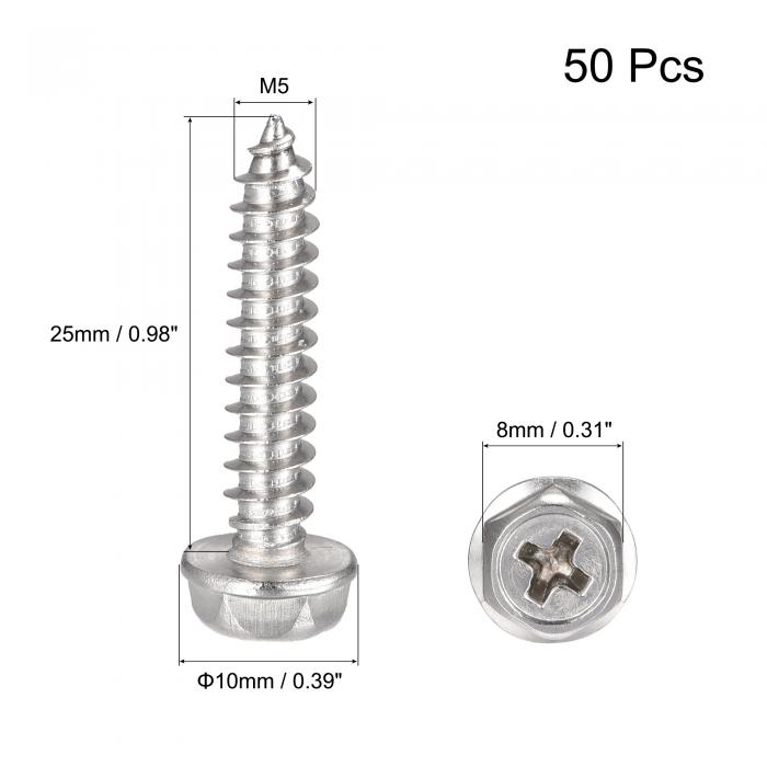 uxcell ϻ�ѥ�å��㡼����ե��åԥ󥰤ͤ� 304���ƥ�쥹�� ϻ�ѥե���Ķ�ͤ� M5x25 mm 50��