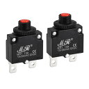 uxcell 熱サーキットブレーカー 125 / 250V AC プッシュボタン手動リセット 過負荷保護スイッチ 15A