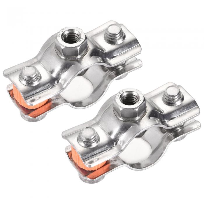 uxcell パイプサポート 壁天井マウント 304ステンレス鋼 調節可能なパイプ ブラケットクランプ 19-22 mmパイプ用 2個