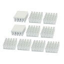 uxcell 22mm x 22mm x 10mm ヒートシンク ヒートクーリングフィン ヒートクーラー 放熱板 アルミ二ウム 10個セット