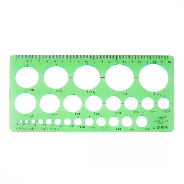 uxcell 定規セット グリーン教育文房具テンプレート サークル定規ガイド 測定