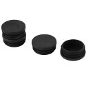 uxcell チューブインサート ブランキング脚ピタキャップ ラウンド ブラックプラスチック製 直径45mm 4 個