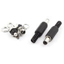 uxcell DC電源コネクタ オスメスソケットコネクタ プラスチックカバー 2.1mm x 5.5mm 2ペア