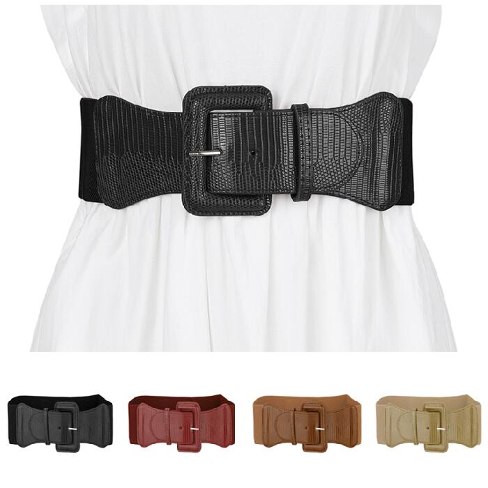 uxcell ベルト レディース 太 サッシュベルト ゴムベルト ハイウエスト 太ベルト ウエストマーク バッ..