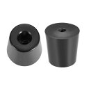 uxcell ゴム足 D33x27xH33mm 家具の足パッド ブラック M6 ゴム 金属 2個入り