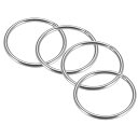 uxcell 溶接Oリング 60 x 4mm ストラップ付き 丸型Oリング ステンレス鋼 DIY装飾 工芸品 吊り下げ物用 4個